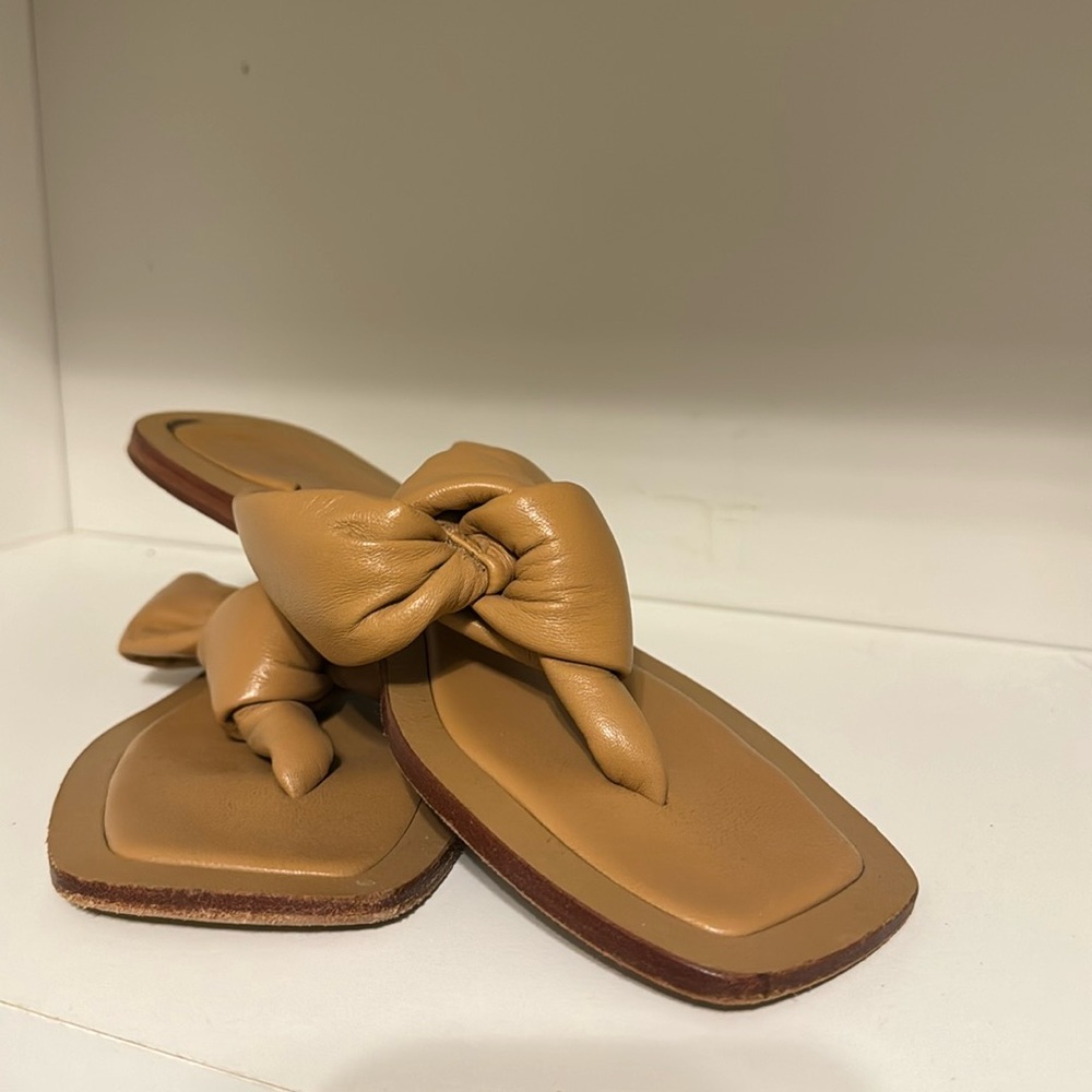 Anthropologie Puffy Knotted Leather Sandals. $15 OBO